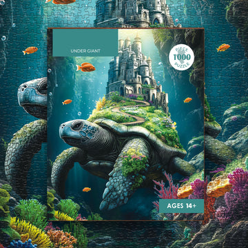 Sotto il puzzle gigante 1000 pezzi